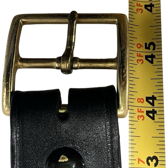 VTG Smith & Wesson Black Leather Belt JAY Solid Brass Buckle USA Made Rugged 38" - Picture 13 of 14